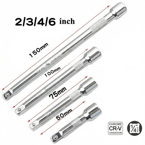 EMSTAR 4PCS 1/4 Inch Drive Socket Extension Set - size: 1/4" Socket Extension Set