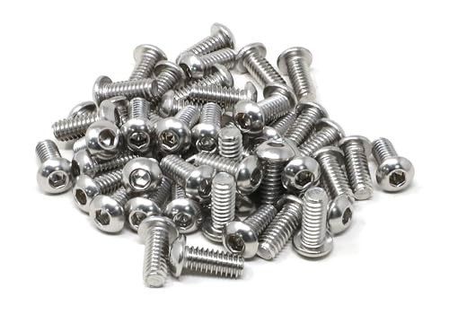 iexcell 50 Pcs 1/4-20 x 5/8" Stainless Steel 304 Hex Socket Button Head Cap Screws Bolts Kit - size: 1/4-20 x 5/8"