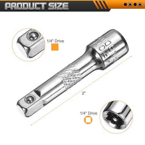 HARFINGTON 1pcs Socket Extension Bar 1/4" Drive 2" Long Extension Bars - size: 1/4" x 2"