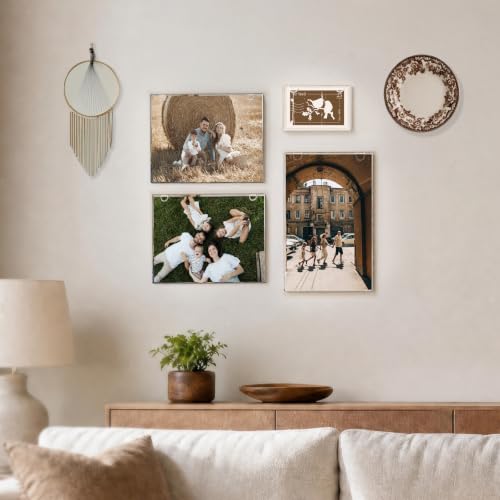 NIUBEE Acrylic Sign Holder 4x6 Horizontal Wall Mount 6 Pack - size: Horizontal 6 Pack 4" x 6"