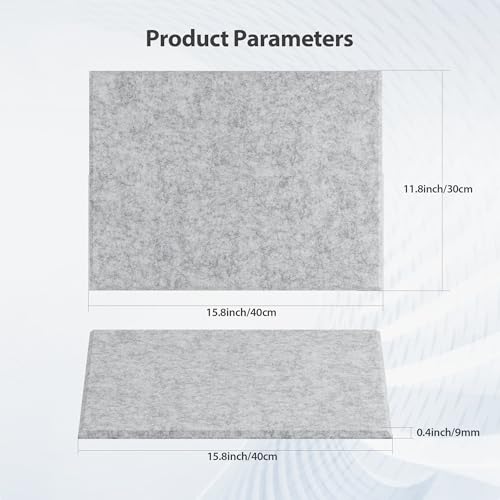 12 Pack Rectangle Acoustic Panels Self Adhesive Sound Proof Foam - color: Silver/Gray, size: Rectangle 16×12in 12pcs
