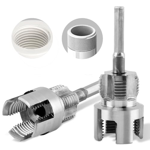 PVC Pipe Threading Tool, 1/2" & 3/4" NPT Threader Internal External Die
