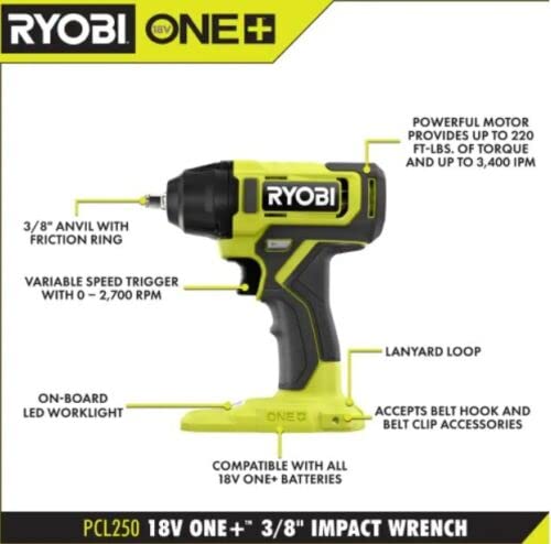ONEAND 18V Cordless 3/8 in. Impact Wrench Tool ONLY