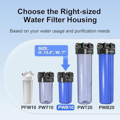 PWB10 Whole House Water Filter Housing, Fits 10” x 4.5” Big Blue Filters