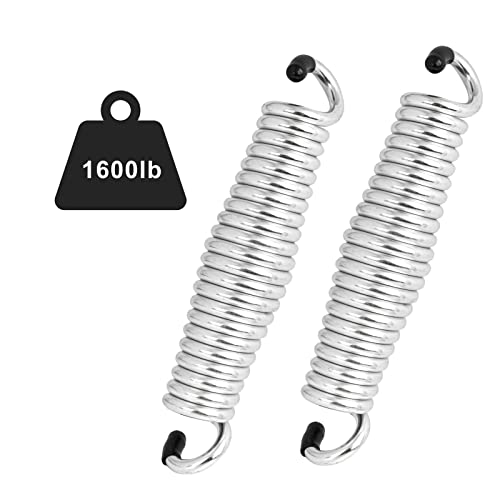 Porch Swing Springs Hammock Chair Spring Hold up to 1600lbs Heavy-Duty Chrome Springs for Hanging Chairs Ceiling Mount Porch Swings Punching Bag - 2 PCS Sliver - color: Silver, size: 0.275in Diameter
