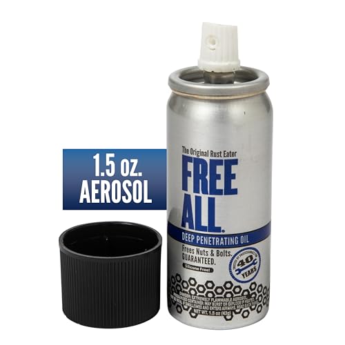 Free All Rust Eater Deep Penetrating Oil, 1.5oz Aerosol – Loosens Rusted Bolts, Nuts, Pipe Connections & Locks – Industrial-Grade Rust Remover, Silicone-Free Formula, Safe for Paint & Plastic Surfaces - style: 1.5 Ounces