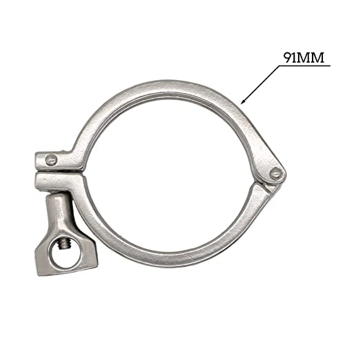 Tri Clamp 3" Stainless Steel 304 Heavy Duty Sanitary Clamp Single Pin with Silicone Gasket - size: 3 inch