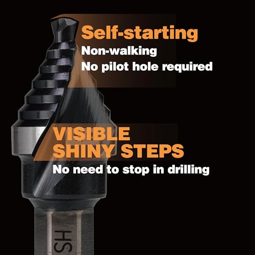 1/2" Single Size M35 Step Drill Bit Unibit for Hole Drilling - size: Single Size 1/2" (2 Flutes)