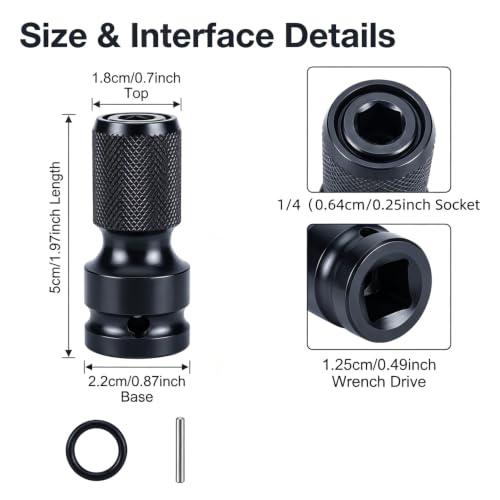 1/2 to 1/4 Hex Adapter Impact Wrench Drill Bit Holder