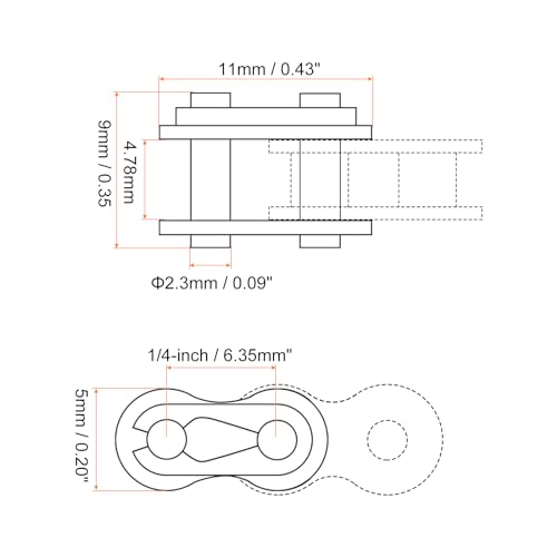 uxcell 6Pcs #25 Chain Master Connector Link Roller 1/4" Pitch Stainless Steel Standard Connecting Split Links for 04C Chain - size: 1/4-inch