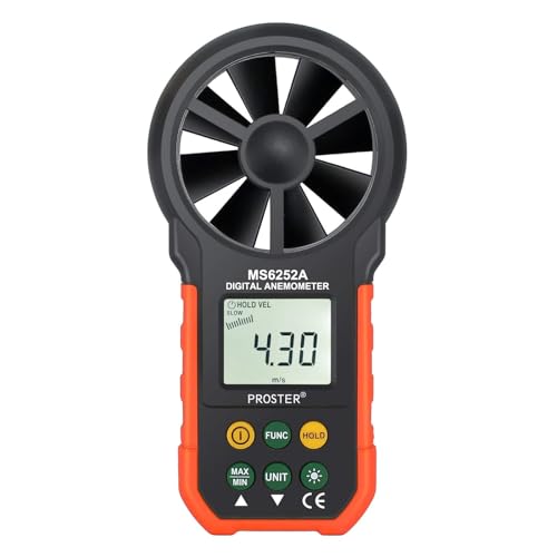 Proster Digital Anemometer Handheld Wind Speed Meter CFM 5Units Backlight