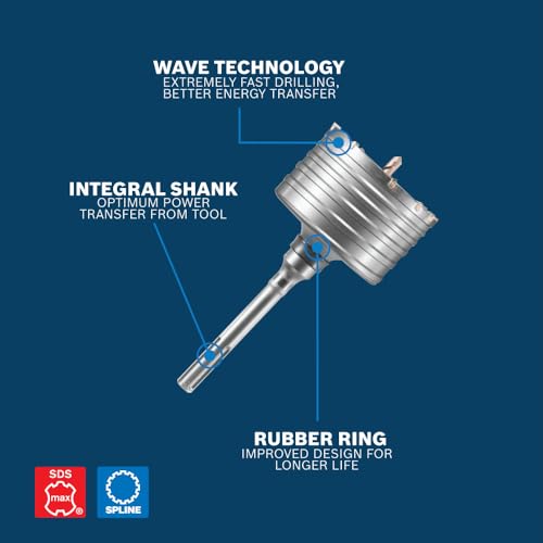 Bosch HC8570 5 in. x 12 in. SDS-max® Rotary Hammer Core Bit - size: 5 In Diameter, style: 12-In Length