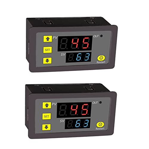 2Pcs Timer Delay Relay AC 110V 220V 10A 1500W Programmable LED Display Digital Cycle Timer Delay Switch Module - color: AC 110-220V