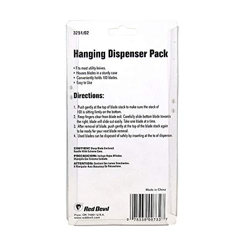 Red Devil 325102 400 Pack Hanging Dispenser Utility Knife Blades, Black - size: One Size (Pack of 4)