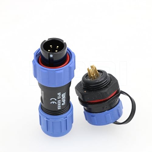 Weipu SP13 Quick Connect 4Pin Thread Coupling Rear-nut Mount Aviation Circular Waterproof Connector for LED Lights - size: 4 Pin