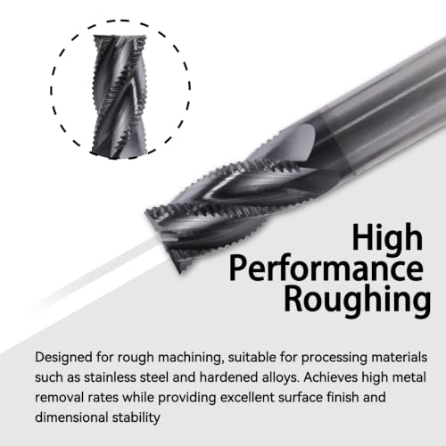 3/4" 4 Flute Roughing End Mill AlTiN Coated Carbide, 1Pcs - size: 3/4 in