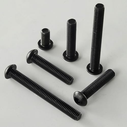M8-1.25 x 80mm Button Head Socket Cap Bolts Screws, 10.9 Grade Alloy Steel, Allen Socket Drive, Black Oxide Finish, Full Thread, Quantity 10 - size: M8 x 80mm(10PCS)