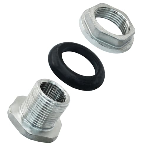 2 Pack Bulkhead Water Tank Fitting, 1/2" Stainless Steel - size: 1/2