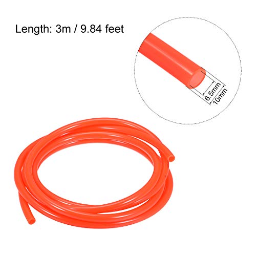uxcell Pneumatic Air Tubing, 10mm OD x 6.5mm ID 3 Meter (118 Inch) Long PU Polyurethane Air Compressor Tubing Hose Pipe Orange - color: Orange, size: 3 meter