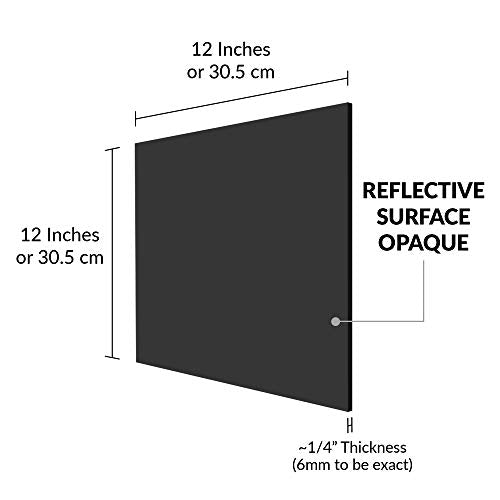 SimbaLux Acrylic Sheet Black Opaque Cast Plexiglass 12”x12” 1/4” Thick 6mm - color: Black