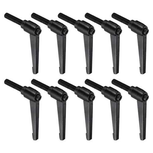 uxcell 10pcs Lever Adjustable Handles M12 x 50mm Metric Male Thread, Level Clamping Handle Hand Stud Knobs Rotating Screw Handles Bolts with Locking Lever, Black - size: M12 x 50mm