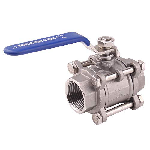 DERNORD Ball Valve 1 Inch NPT Threaded - Stainless Steel 304 Female 3 Piece Full Port (1" NPT Female) - size: 1" NPT Female
