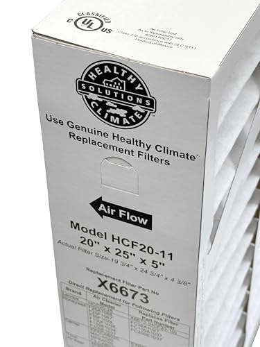 Lennox Healthy Climate X6673-20" x 25" x 5" Healthy Climate HCF20-11 Air Filter, MERV 11 Filter Bundle with Same Day Supply Filter Change Reminder Magnet (2-Pack)