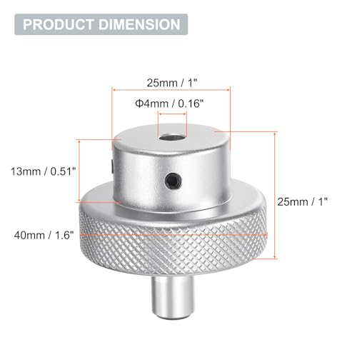 HARFINGTON Aluminum Alloy Handwheel 40mm OD 4mm Bore Lathe Hand Wheel with Rotate Handle Aluminum Milling Machine Handle with Wrench and 2pcs Screws for Milling Machine Lathe, Silver Tone - size: 40mm x 4mm