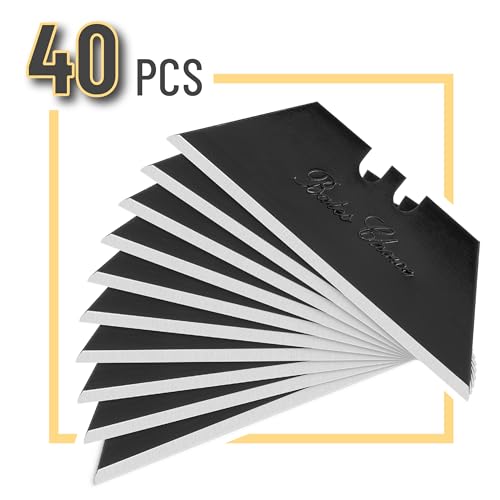 Bates Utility Knife Blades, 40 Pack - Box Cutter & Razor Blades Replacement, Refills for Box Cutters - color: Black, size: 40 Pack