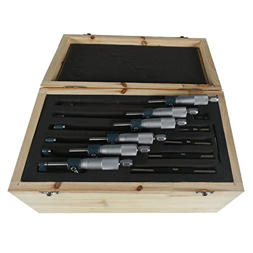 6-Pack Outside Micrometer Set 0-6In Precision Machinist Tools W/Carbide Tips and Ratchet Stop - size: 0-6In