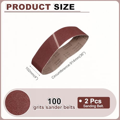 HARFINGTON 4 x 36 Inch Sanding Belts, 12 Pcs 120 Grits Aluminum Oxide Abrasive Belt Sander File Belt for Woodworking, Metal Polishing, Knife Sharpener - size: 4 x 36 Inch(120 Grit)