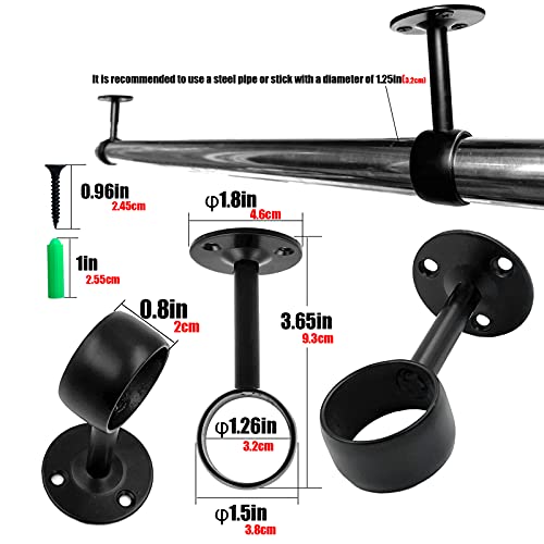 1-1/4" Closet Rod Bracket Curtain Rod Brackets 4pack - color: Qualcomm flange
