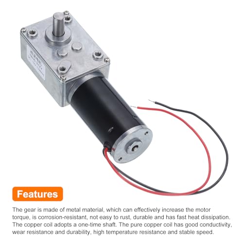 MECCANIXITY High Torque Turbine Worm Geared Motor DC 12V 8mm 110RPM - style: 110 RPM