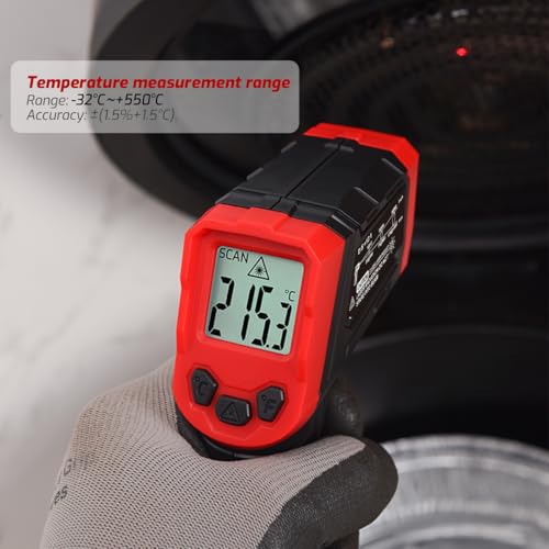 Non-Contact Infrared Thermometer Gun, -25.6℉~752℉ - color: Red