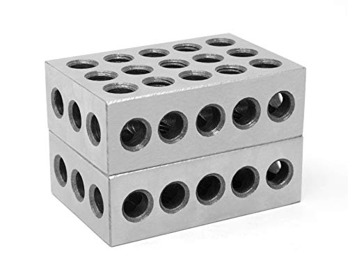 WEN 10457 25 x 50 x 75 mm Steel-Hardened Metric Precision 123 Blocks, Two Pack - size: 25 x 50 x 75 mm