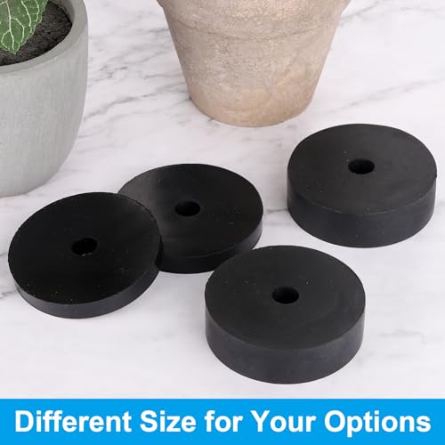 PATIKIL Vibration Isolation Washer 3" OD 0.5" ID 0.8" Thick, 4 Pack Rubber Round Anti Mechanical Damping Feet Pads, Black - size: 3"x0.5"x0.8"
