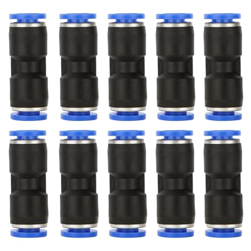 Baomain 6mm Tube OD Straight Push to Connect Fittings - Quick Connect Air Line Fittings Connectors for 6mm Outer Diameter Pneumatic Tubing and Air Hose (20-Pack) - size: 6mm (Pack of 2)