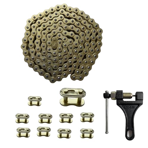 420 Motorcycle Gold Chain 132 Link with Chain Breaker