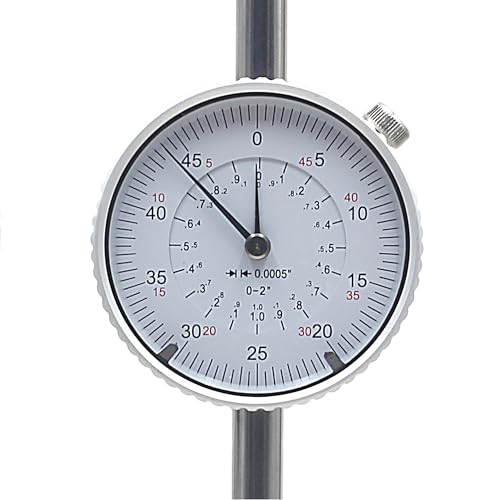 HFS(R) 0-2" Dial Indicator Lathe Tool High Precision, 2" Measuring Range, 0.0005" Graduation Interval - size: 0-2" x 0.0005"