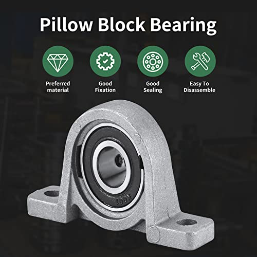 KP001 Pillow Block Bearing 10mm, Zinc Alloy, Chrome Steel Insert