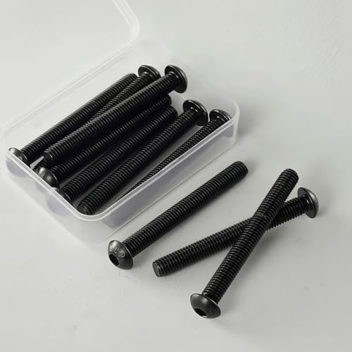 M8-1.25 x 80mm Button Head Socket Cap Bolts Screws, 10.9 Grade Alloy Steel, Allen Socket Drive, Black Oxide Finish, Full Thread, Quantity 10 - size: M8 x 80mm(10PCS)