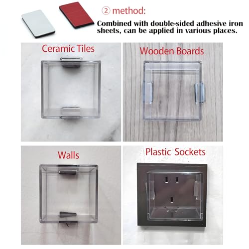 Strong Magnet Magnetic Push Button Switch Protective Cover Dustproof Waterproof Transparent for Computer Cocket Emergency Stop Button Square 64 * 64 * 42mm - color: Square Hole: 64*64*42mm