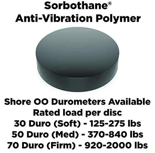 Isolate It: Sorbothane Vibration Isolation Circular Disc Pad .25" (0.635cm) Thick x 3" (7.62cm) Dia. 30 Duro - 4 Pack