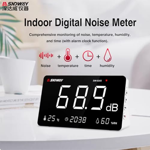 SW-525S 30-130dB Digital Meter Desktop Sound Level Meter Built-in Battery