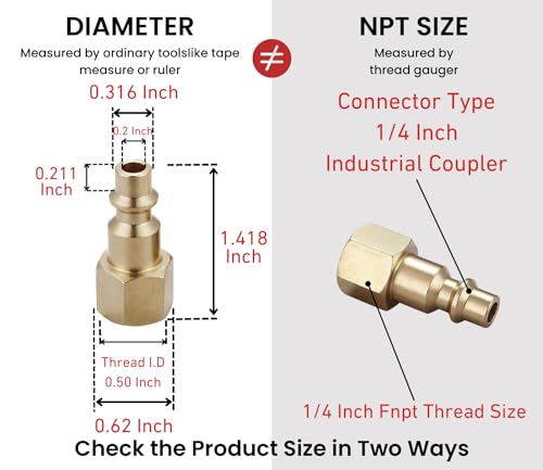 Air Hose Fittings & Coupler Female Plug, 1/4-Inch NPT - size: 1/4 inch NPT Female Plug, 2 Piece