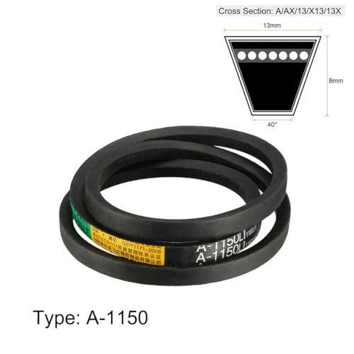 uxcell A1150 V-Belts 1150mm Inner Girth 13mm Top Width 8mm Thickness A-Section Rubber Drive Transmission Belt - size: 1150mm
