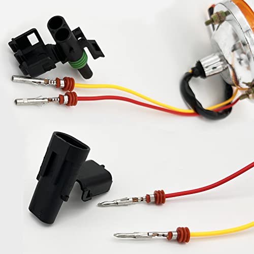 18-14 AWG 2 Pin Connector Waterproof Weather Pack Connectors Kit (20 Set) - size: 2pin/20kit/18-14AWG