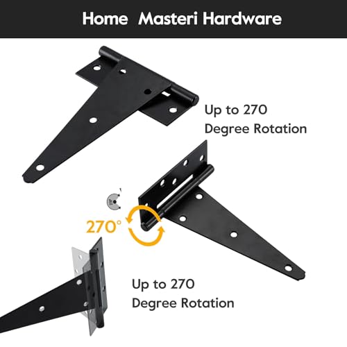 HOME MASTER HARDWARE 10" Heavy Duty Gate Hinges, 6 Pack T Strap Hinges - size: 10 in-6 Pack