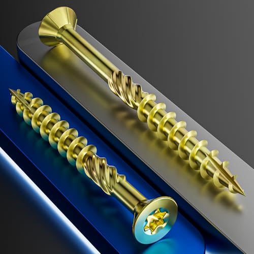 Wensilon 5/16 * 3" Yellow Deck Screws 48pcs 2lbs 8x75mm Lag Screws - color: Yellow, size: 5/16*3"