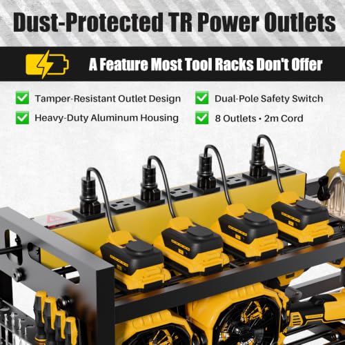 Large 49''Wide Power Tool Organizer Wall Mount, Charging Station - size: 49''Width (POWER STATION)